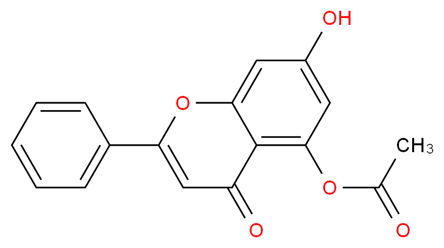 7-hydroxy-4-oxo-2-phenyl-4H-chromen-5-yl acetate_分子结构_CAS_132351-58-7