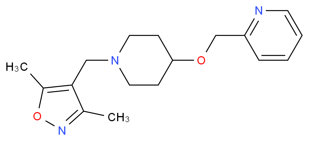 2-[({1-[(3,5-dimethylisoxazol-4-yl)methyl]piperidin-4-yl}oxy)methyl]pyridine_分子结构_CAS_)