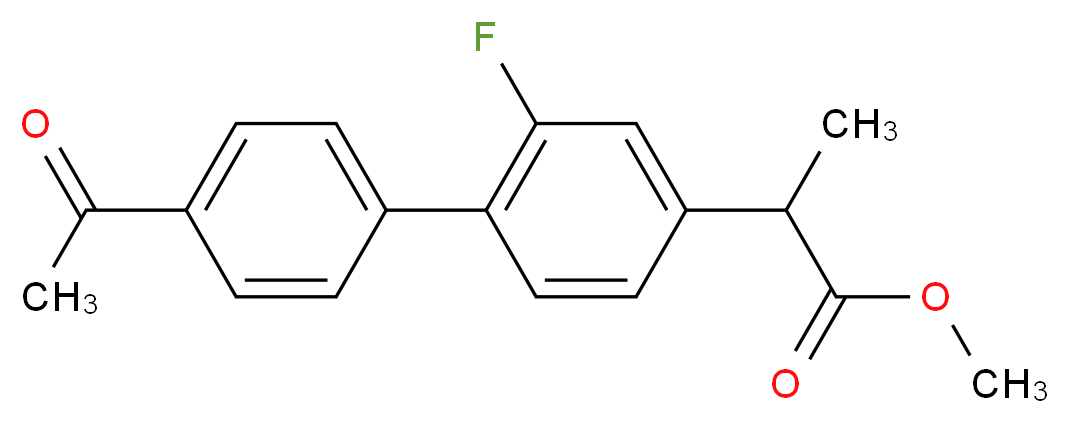 methyl 2-[4-(4-acetylphenyl)-3-fluorophenyl]propanoate_分子结构_CAS_215175-83-0