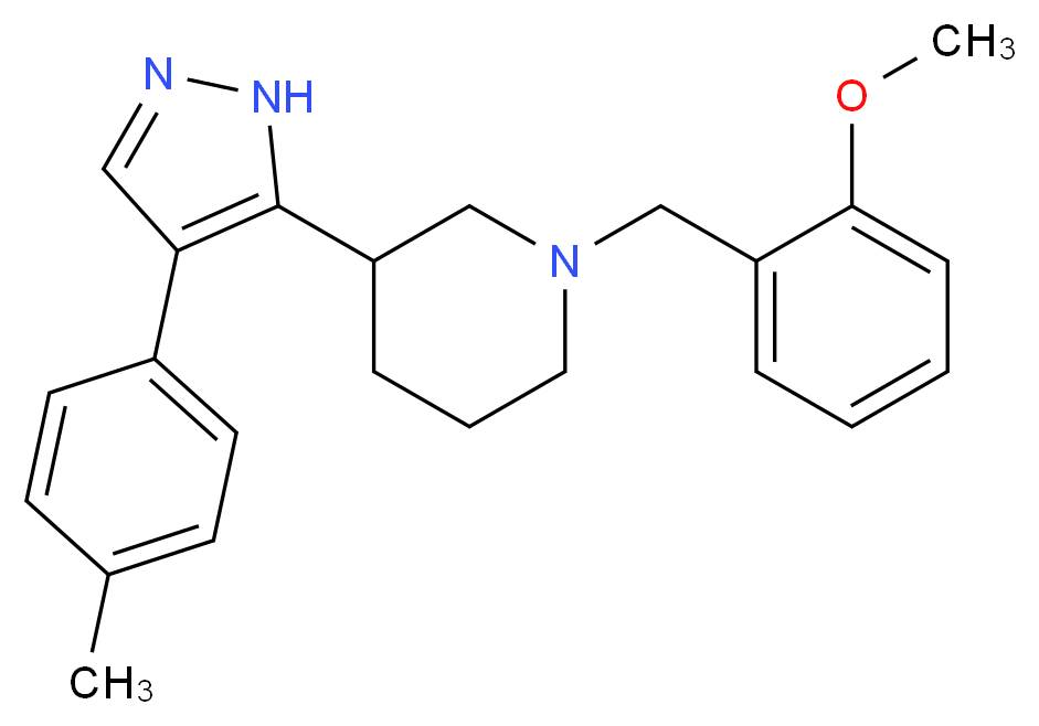 1-(2-methoxybenzyl)-3-[4-(4-methylphenyl)-1H-pyrazol-5-yl]piperidine_分子结构_CAS_)