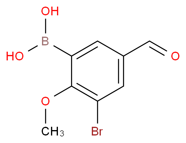 3-溴-5-甲酰基-2-甲氧基苯硼酸_分子结构_CAS_1072951-80-4)