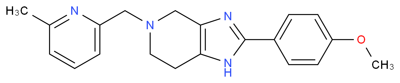 2-(4-methoxyphenyl)-5-[(6-methylpyridin-2-yl)methyl]-4,5,6,7-tetrahydro-1H-imidazo[4,5-c]pyridine_分子结构_CAS_)
