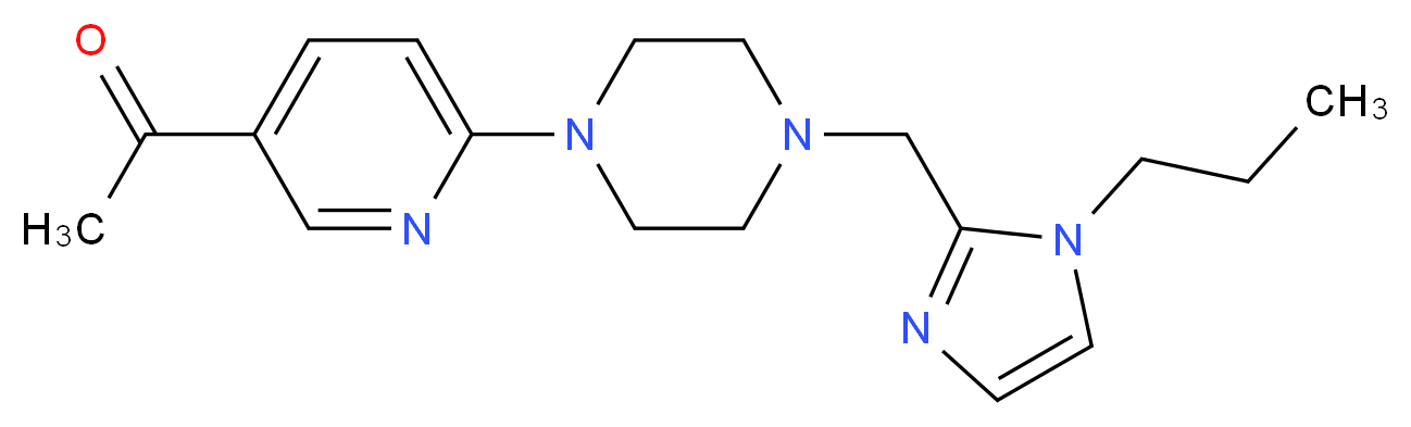 1-(6-{4-[(1-propyl-1H-imidazol-2-yl)methyl]piperazin-1-yl}pyridin-3-yl)ethanone_分子结构_CAS_)