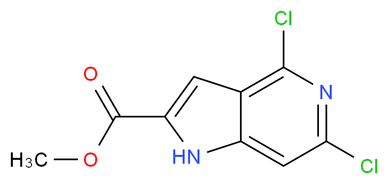 4,6-Dichloro-1H-pyrrolo[3,2-c]pyridine-2-carboxylic acid methyl ester_分子结构_CAS_871583-20-9)