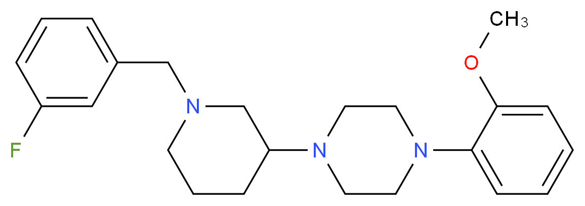 1-[1-(3-fluorobenzyl)-3-piperidinyl]-4-(2-methoxyphenyl)piperazine_分子结构_CAS_)
