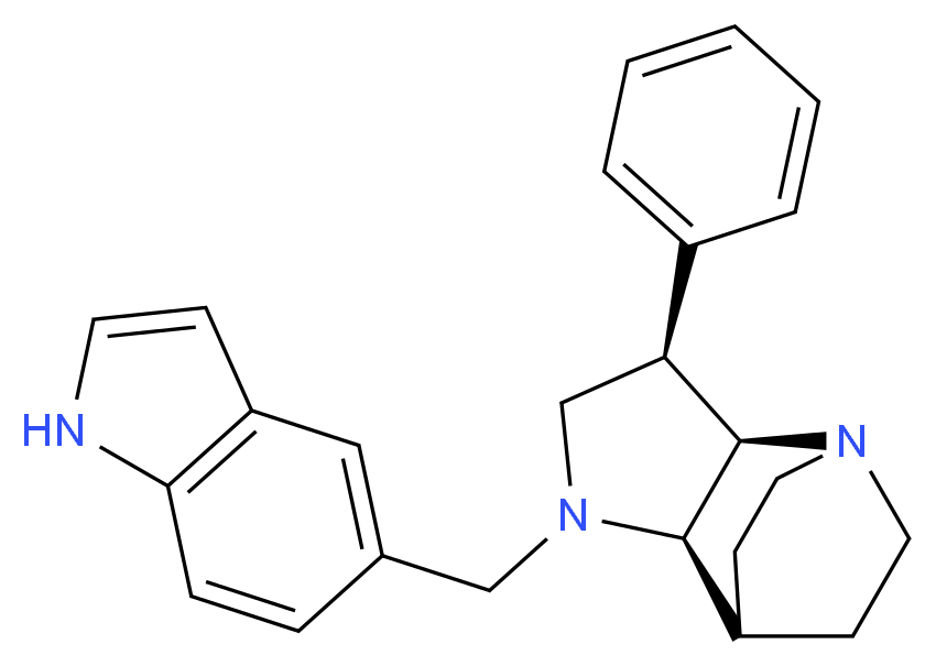 (3R*,3aR*,7aR*)-1-(1H-indol-5-ylmethyl)-3-phenyloctahydro-4,7-ethanopyrrolo[3,2-b]pyridine_分子结构_CAS_)