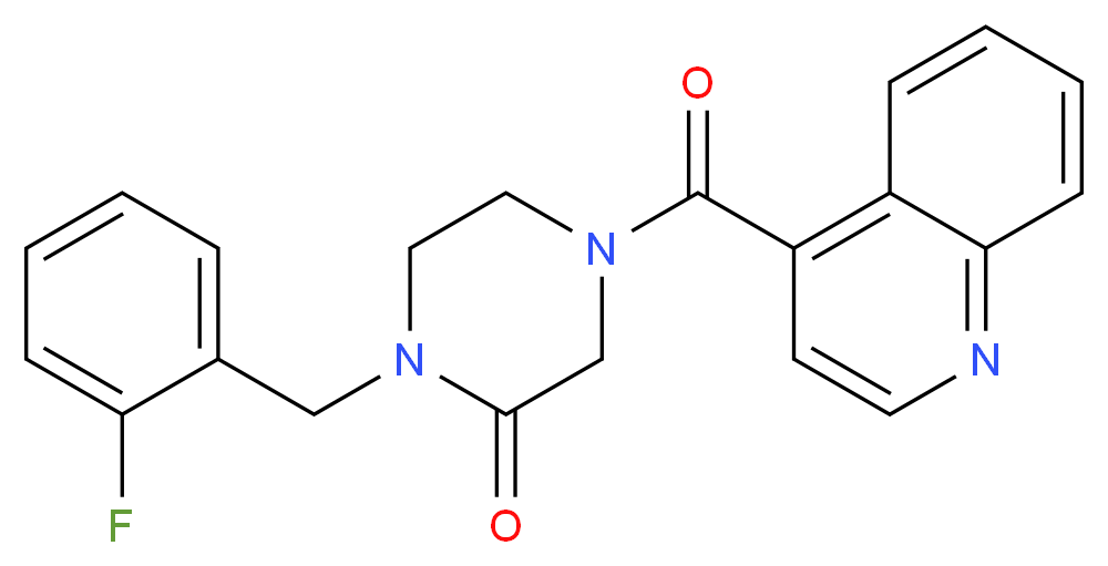 1-(2-fluorobenzyl)-4-(4-quinolinylcarbonyl)-2-piperazinone_分子结构_CAS_)