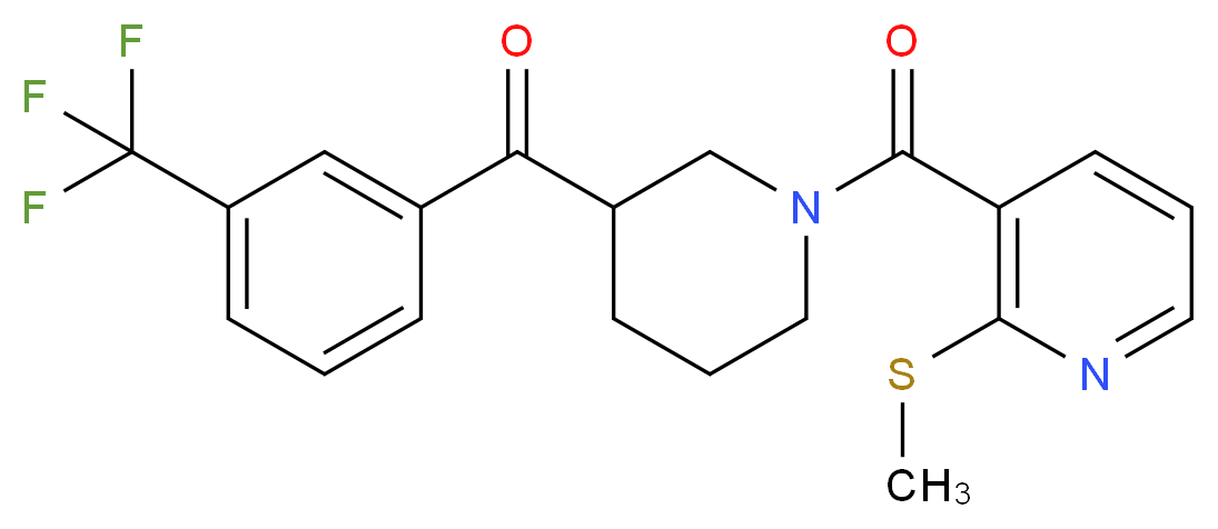 (1-{[2-(methylthio)-3-pyridinyl]carbonyl}-3-piperidinyl)[3-(trifluoromethyl)phenyl]methanone_分子结构_CAS_)