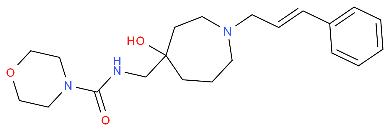 N-({4-hydroxy-1-[(2E)-3-phenyl-2-propen-1-yl]-4-azepanyl}methyl)-4-morpholinecarboxamide_分子结构_CAS_)