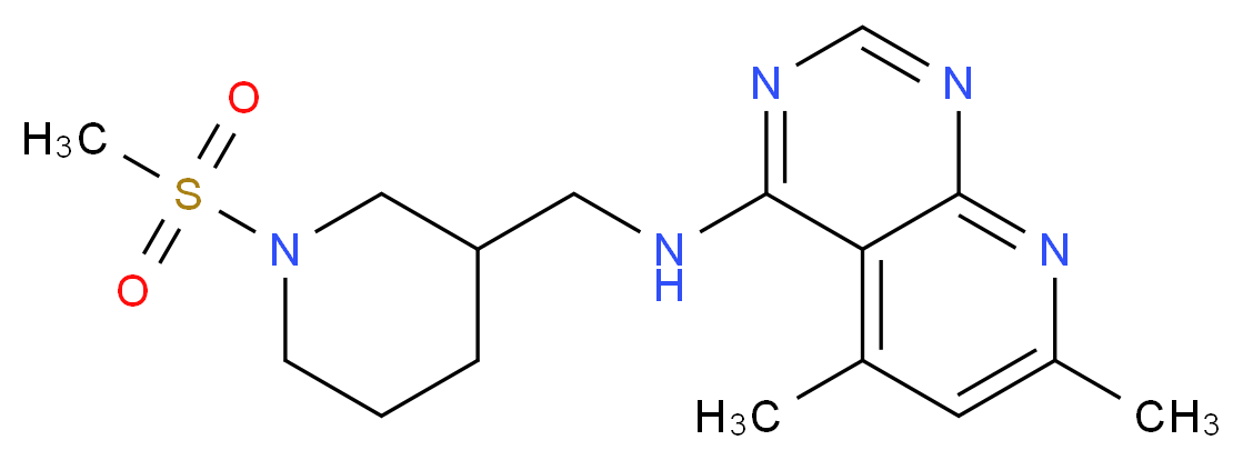 5,7-dimethyl-N-{[1-(methylsulfonyl)piperidin-3-yl]methyl}pyrido[2,3-d]pyrimidin-4-amine_分子结构_CAS_)