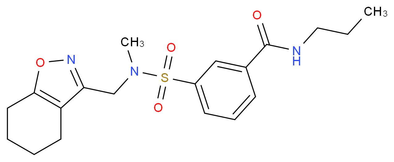 3-{[methyl(4,5,6,7-tetrahydro-1,2-benzisoxazol-3-ylmethyl)amino]sulfonyl}-N-propylbenzamide_分子结构_CAS_)