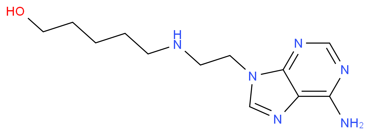 5-{[2-(6-amino-9H-purin-9-yl)ethyl]amino}pentan-1-ol_分子结构_CAS_686301-48-4