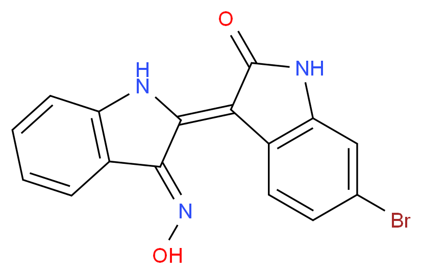 6-bromo-3-[(3E)-3-(hydroxyimino)-2,3-dihydro-1H-indol-2-ylidene]-2,3-dihydro-1H-indol-2-one_分子结构_CAS_667463-62-9