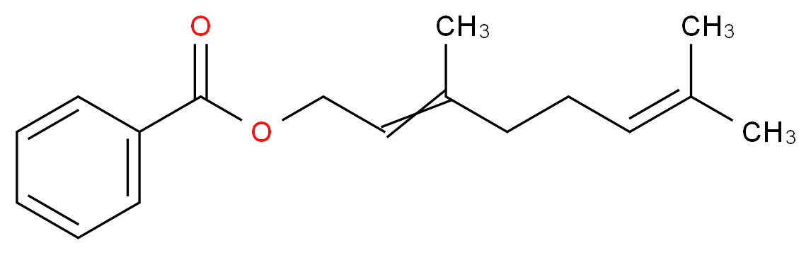 3,7-dimethylocta-2,6-dien-1-yl benzoate_分子结构_CAS_94-48-4