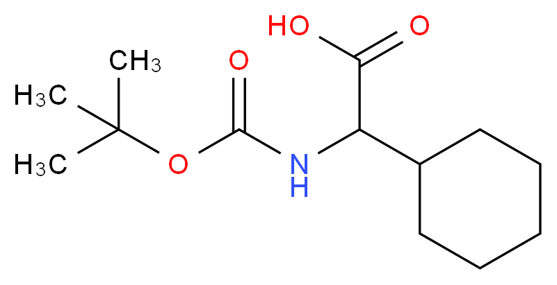 2-{[(tert-butoxy)carbonyl]amino}-2-cyclohexylacetic acid_分子结构_CAS_35264-05-2