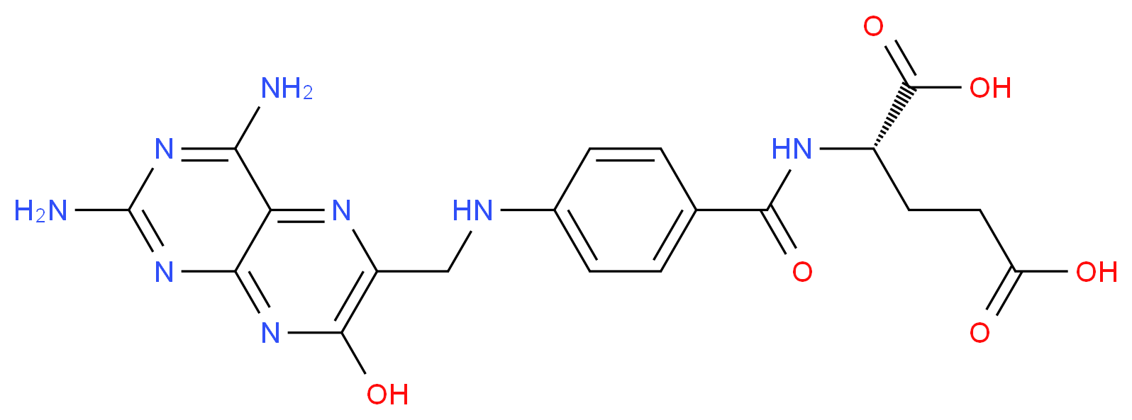 (2S)-2-[(4-{[(2,4-diamino-7-hydroxypteridin-6-yl)methyl]amino}phenyl)formamido]pentanedioic acid_分子结构_CAS_97772-99-1
