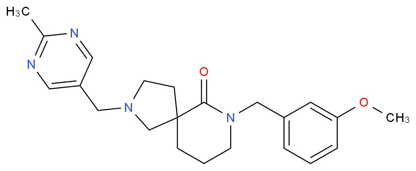 7-(3-methoxybenzyl)-2-[(2-methyl-5-pyrimidinyl)methyl]-2,7-diazaspiro[4.5]decan-6-one_分子结构_CAS_)