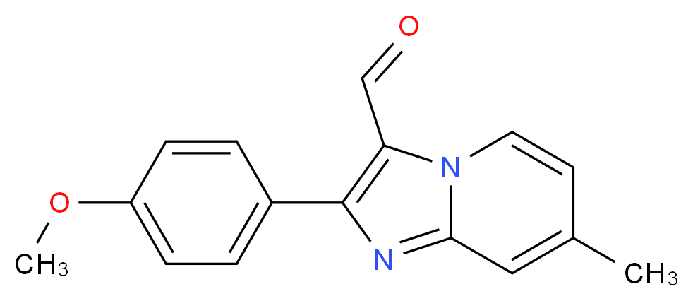 2-(4-Methoxyphenyl)-7-methylimidazo-[1,2-a]pyridine-3-carbaldehyde_分子结构_CAS_)