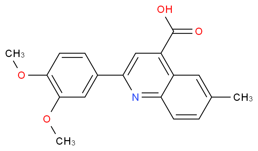 2-(3,4-Dimethoxyphenyl)-6-methylquinoline-4-carboxylic acid_分子结构_CAS_)