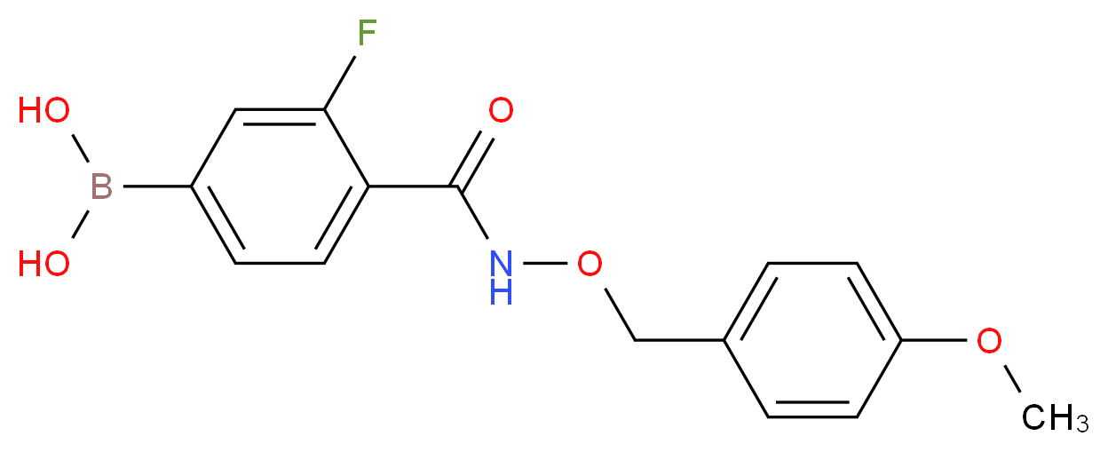 (3-fluoro-4-{[(4-methoxyphenyl)methoxy]carbamoyl}phenyl)boronic acid_分子结构_CAS_913835-49-1