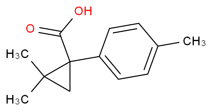 2,2-dimethyl-1-(4-methylphenyl)cyclopropanecarboxylic acid_分子结构_CAS_884091-24-1)