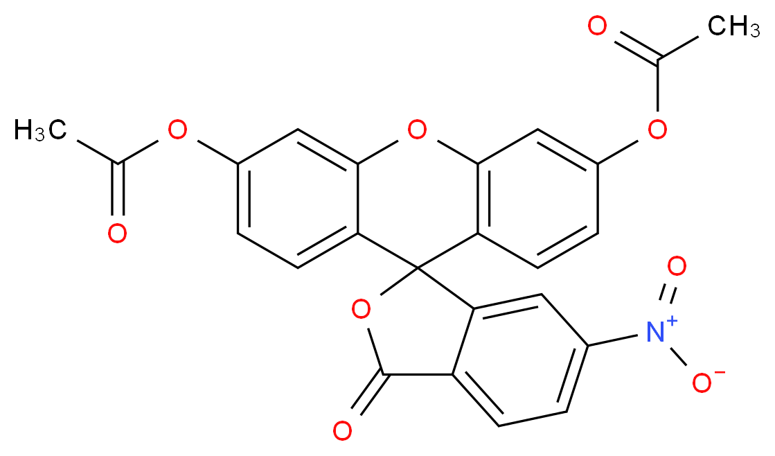 6'-(acetyloxy)-6-nitro-3-oxo-3H-spiro[2-benzofuran-1,9'-xanthene]-3'-yl acetate_分子结构_CAS_53299-21-1