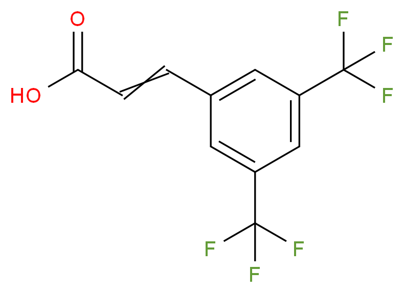 (2E)-3-[3,5-bis(trifluoromethyl)phenyl]prop-2-enoic acid_分子结构_CAS_155814-20-3