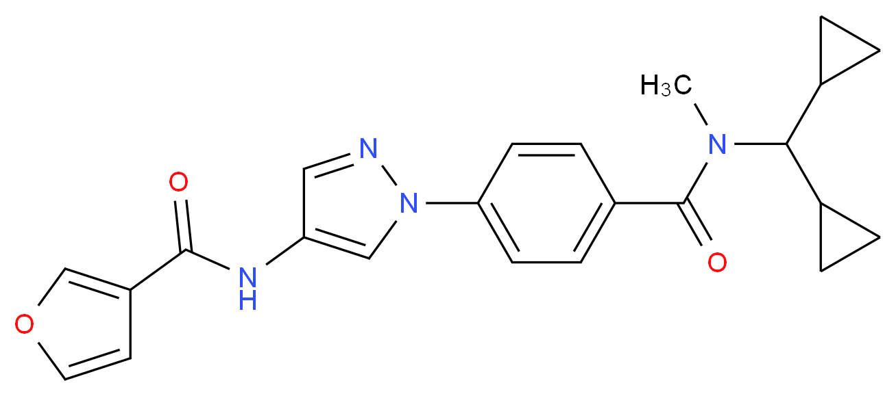 N-[1-(4-{[(dicyclopropylmethyl)(methyl)amino]carbonyl}phenyl)-1H-pyrazol-4-yl]-3-furamide_分子结构_CAS_)