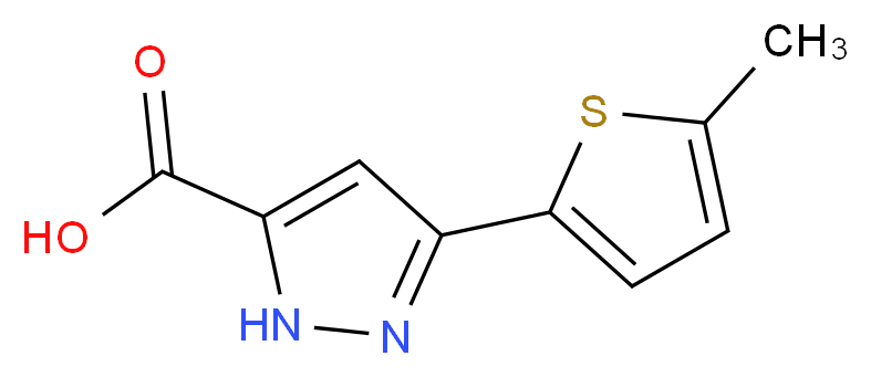 3-(5-Methyl-2-thienyl)-1H-pyrazole-5-carboxylic acid_分子结构_CAS_)