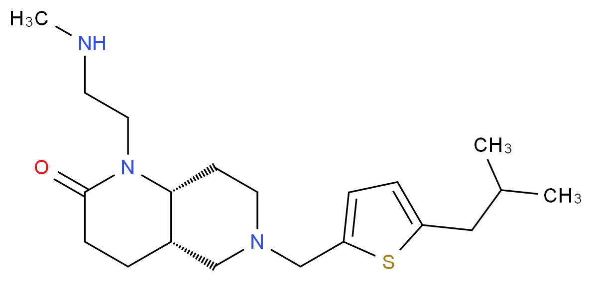 (4aS*,8aR*)-6-[(5-isobutyl-2-thienyl)methyl]-1-[2-(methylamino)ethyl]octahydro-1,6-naphthyridin-2(1H)-one_分子结构_CAS_)