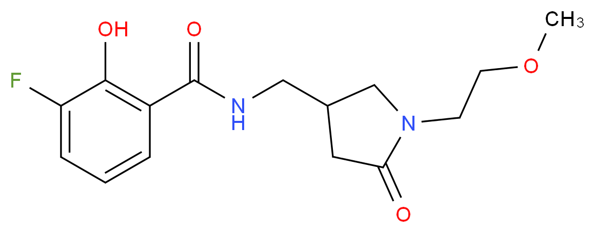 3-fluoro-2-hydroxy-N-{[1-(2-methoxyethyl)-5-oxopyrrolidin-3-yl]methyl}benzamide_分子结构_CAS_)