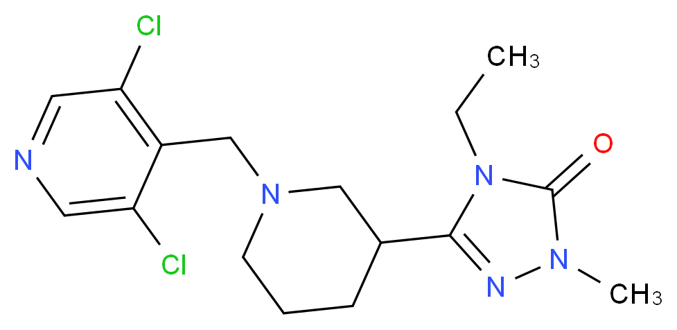 5-{1-[(3,5-dichloropyridin-4-yl)methyl]piperidin-3-yl}-4-ethyl-2-methyl-2,4-dihydro-3H-1,2,4-triazol-3-one_分子结构_CAS_)