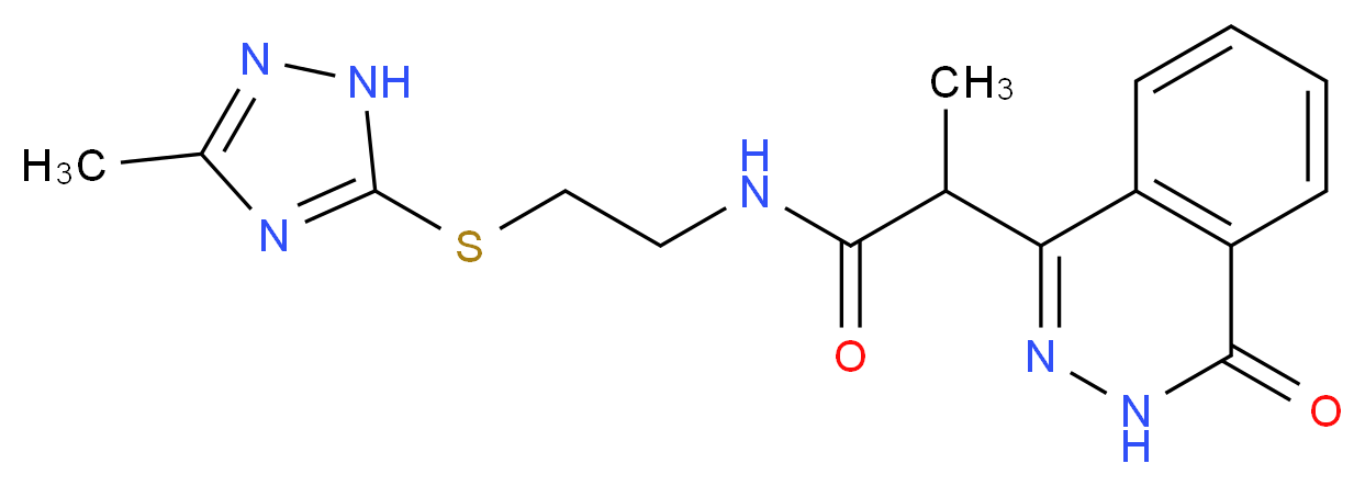 N-{2-[(3-methyl-1H-1,2,4-triazol-5-yl)thio]ethyl}-2-(4-oxo-3,4-dihydrophthalazin-1-yl)propanamide_分子结构_CAS_)