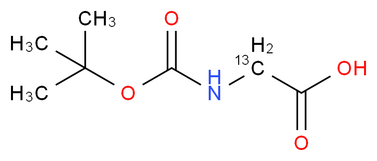 2-{[(tert-butoxy)carbonyl]amino}(2-<sup>1</sup><sup>3</sup>C)acetic acid_分子结构_CAS_145143-02-8