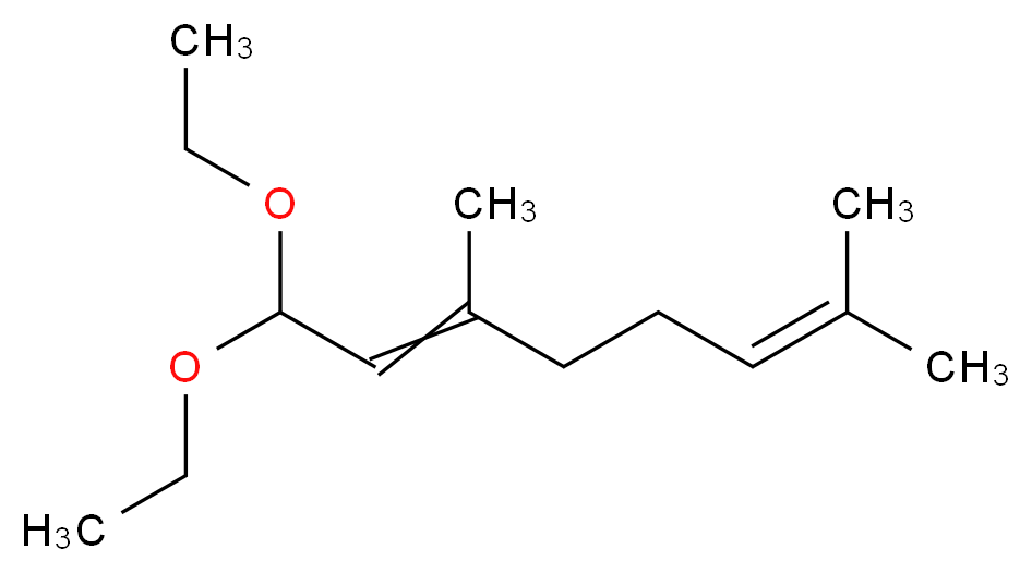 1,1-diethoxy-3,7-dimethylocta-2,6-diene_分子结构_CAS_7492-66-2