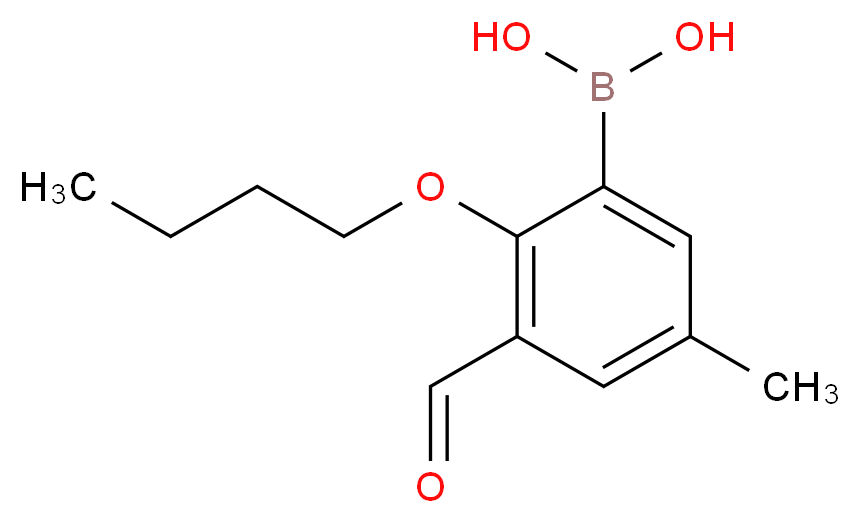 (2-butoxy-3-formyl-5-methylphenyl)boronic acid_分子结构_CAS_480424-51-9