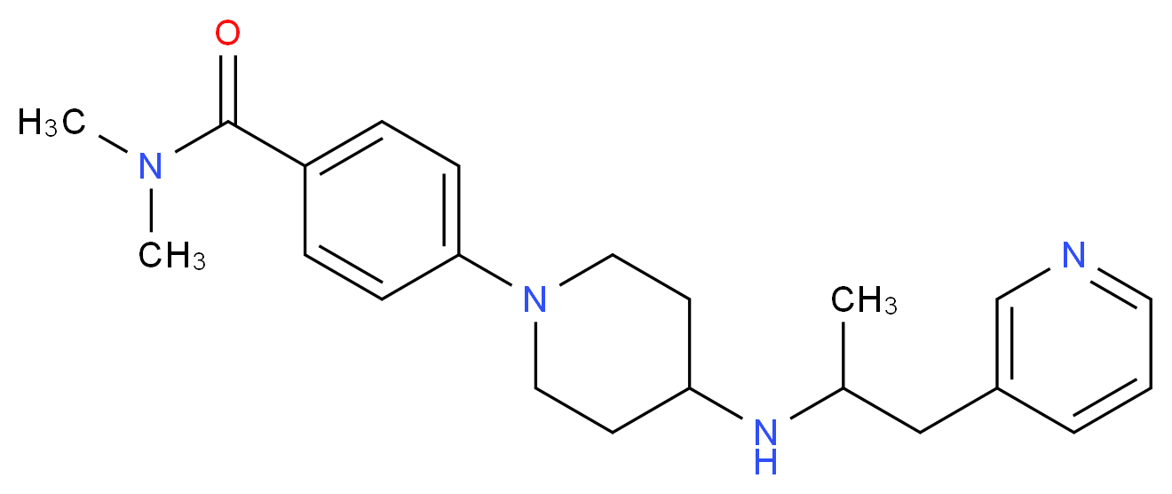 N,N-dimethyl-4-(4-{[1-methyl-2-(3-pyridinyl)ethyl]amino}-1-piperidinyl)benzamide_分子结构_CAS_)