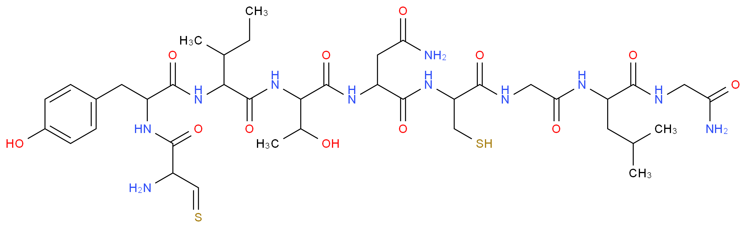 2-[2-(2-{2-[2-amino-2-(methanethioyl)acetamido]-3-(4-hydroxyphenyl)propanamido}-3-methylpentanamido)-3-hydroxybutanamido]-N-(1-{[({1-[(carbamoylmethyl)carbamoyl]-3-methylbutyl}carbamoyl)methyl]carbamoyl}-2-sulfanylethyl)butanediamide_分子结构_CAS_60786-59-6