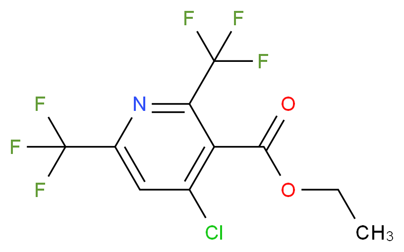 ethyl 4-chloro-2,6-bis(trifluoromethyl)pyridine-3-carboxylate_分子结构_CAS_104232-04-4