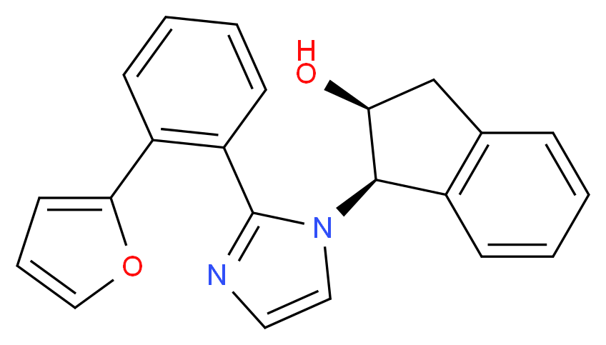 (1R,2S)-1-{2-[2-(2-furyl)phenyl]-1H-imidazol-1-yl}indan-2-ol_分子结构_CAS_)