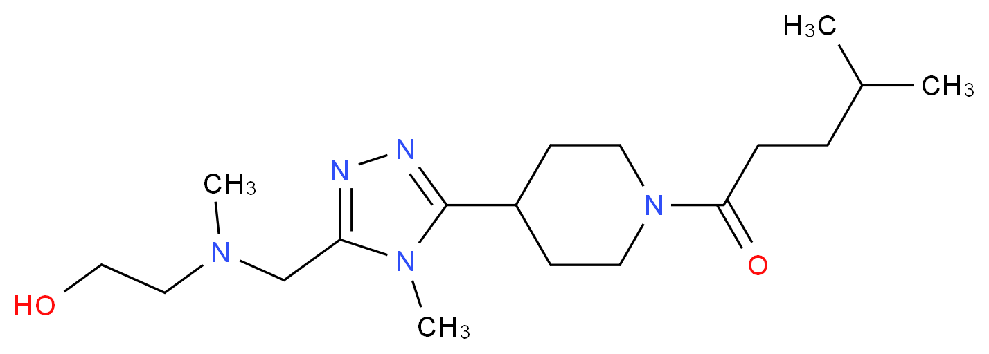 2-[methyl({4-methyl-5-[1-(4-methylpentanoyl)piperidin-4-yl]-4H-1,2,4-triazol-3-yl}methyl)amino]ethanol_分子结构_CAS_)
