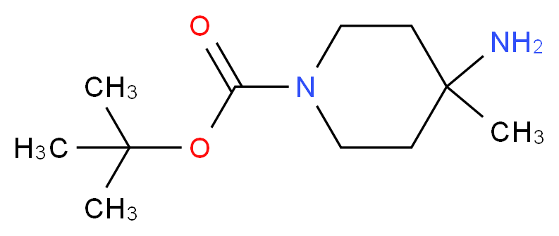 4-Amino-4-methyl-1-piperidinecarboxylic acid tert-butyl ester_分子结构_CAS_343788-69-2)