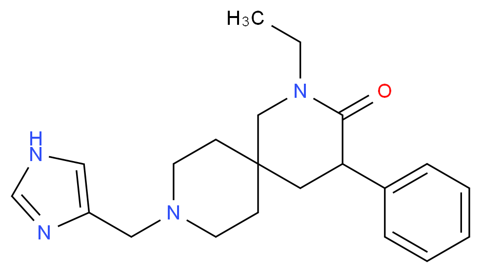 2-ethyl-9-(1H-imidazol-4-ylmethyl)-4-phenyl-2,9-diazaspiro[5.5]undecan-3-one_分子结构_CAS_)