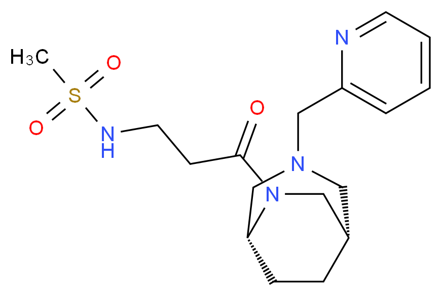 N-{3-oxo-3-[(1S*,5R*)-3-(2-pyridinylmethyl)-3,6-diazabicyclo[3.2.2]non-6-yl]propyl}methanesulfonamide (non-preferred name)_分子结构_CAS_)