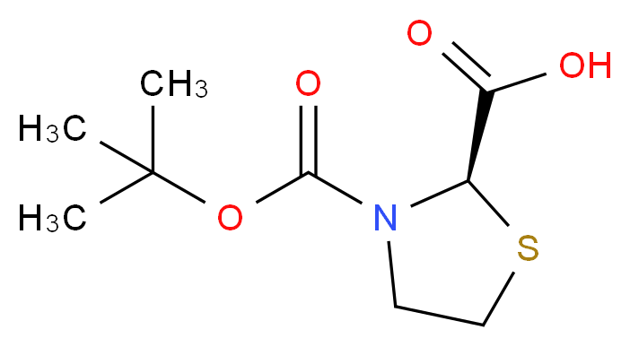 (R)-3-Boc-噻唑烷基-2-羧酸_分子结构_CAS_125471-00-3)