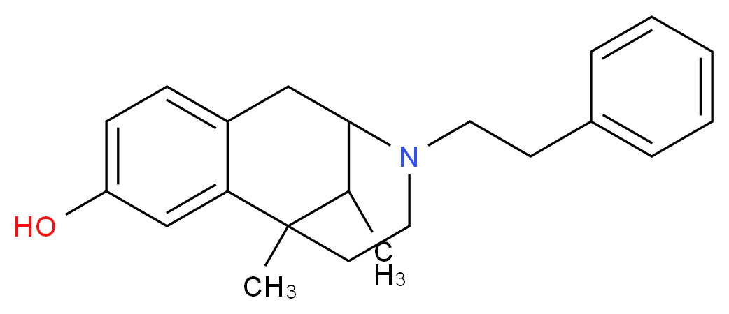 1,13-dimethyl-10-(2-phenylethyl)-10-azatricyclo[7.3.1.0<sup>2</sup>,<sup>7</sup>]trideca-2,4,6-trien-4-ol_分子结构_CAS_127-35-5