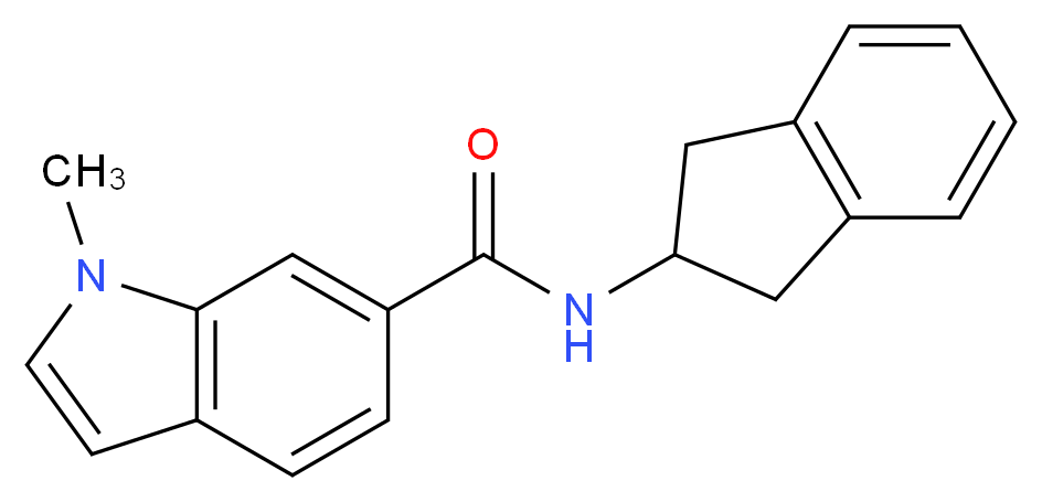 N-(2,3-dihydro-1H-inden-2-yl)-1-methyl-1H-indole-6-carboxamide_分子结构_CAS_)