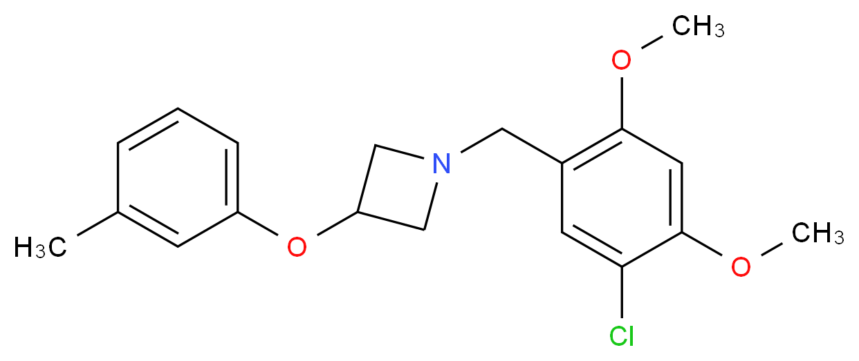 1-(5-chloro-2,4-dimethoxybenzyl)-3-(3-methylphenoxy)azetidine_分子结构_CAS_)