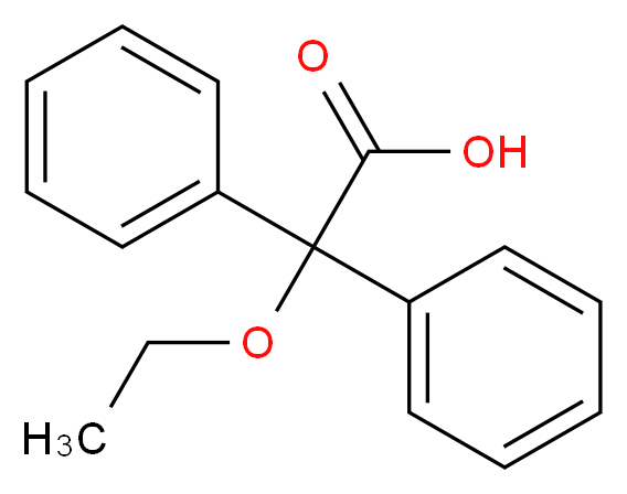 2-ethoxy-2,2-diphenylacetic acid_分子结构_CAS_7495-45-6