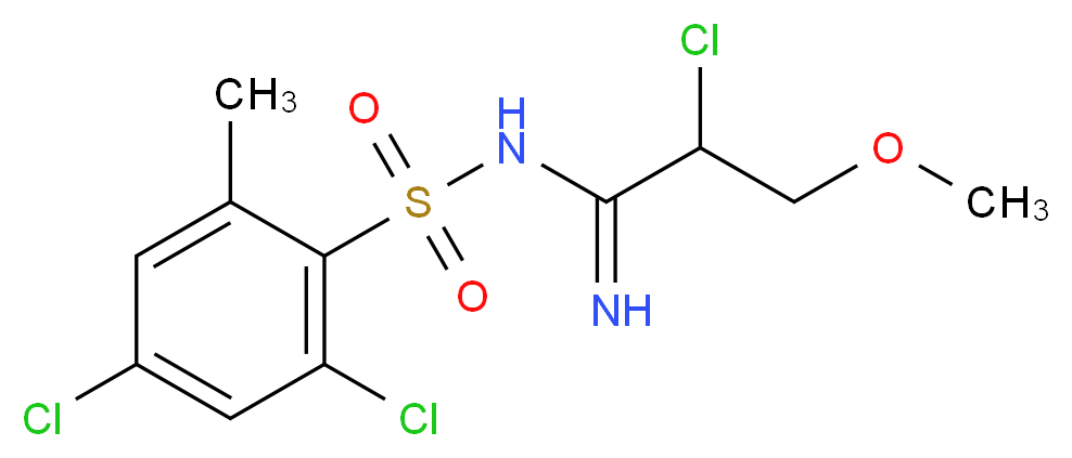 N1-(2-chloro-3-methoxypropanimidoyl)-2,4-dichloro-6-methylbenzene-1-sulphonamide_分子结构_CAS_)